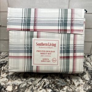 NEW Dillards Southern Living Festive Plaid Queen Sheet Set